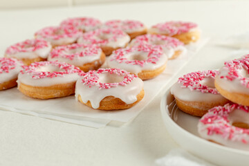 pink and white sugar cookies