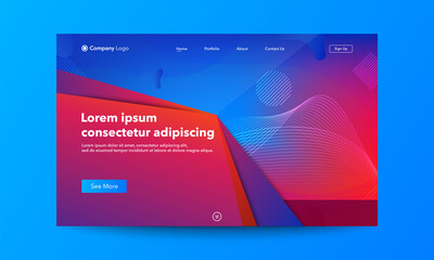 Abstract background website Landing Page. Template for websites, or apps. Modern design. Abstract vector style.