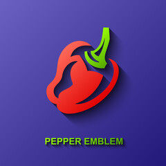 Pepper logotype design template, Vegetable, Stylized business logo idea, Vector illustration Eps 10
