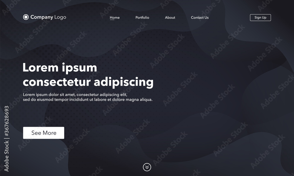 Wall mural abstract background website landing page. black. template for websites, or apps. modern design. abst