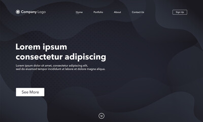 Abstract background website Landing Page. Black. Template for websites, or apps. Modern design. Abstract vector style.