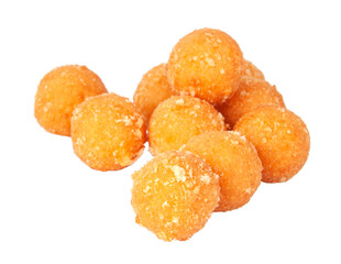 Cheese balls snacks deep fried isolated on the white