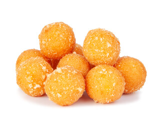 Cheese balls snacks deep fried isolated on the white