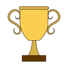 golden trophy award prize line and fill style icon