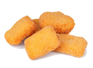 Fast food fried tasty nuggets isolated on the white