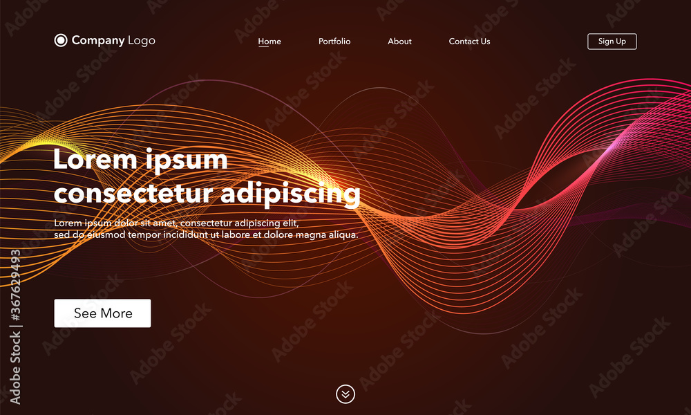Wall mural landing page. abstract background website. template for websites, or apps. modern design. abstract v