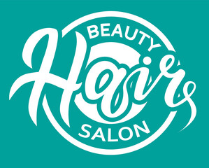concept logo for haircut salon or studio; hair lettering text; brand name vector illustration