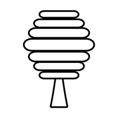 striped tree line style icon vector design