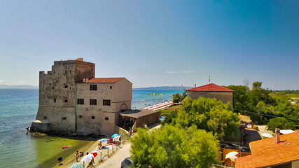 Torre Mozza, Tuscany. Aerial view of beautiful italian coastline