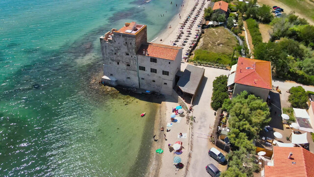 Torre Mozza, Tuscany. Aerial view of beautiful italian coastline