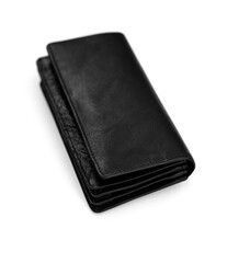 Womens black wallet isolated on white background
