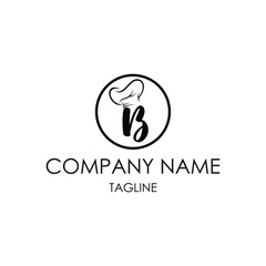 letter b with a chef's hat for a restaurant