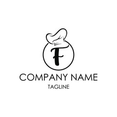 letter f with a chef's hat for a restaurant