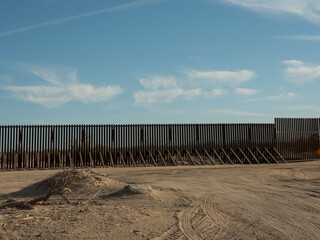 The border fence along the US/Mexico border