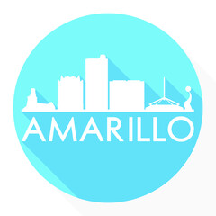 Amarillo Texas Flat Icon Skyline Silhouette Design City Vector Art Famous Buildings.