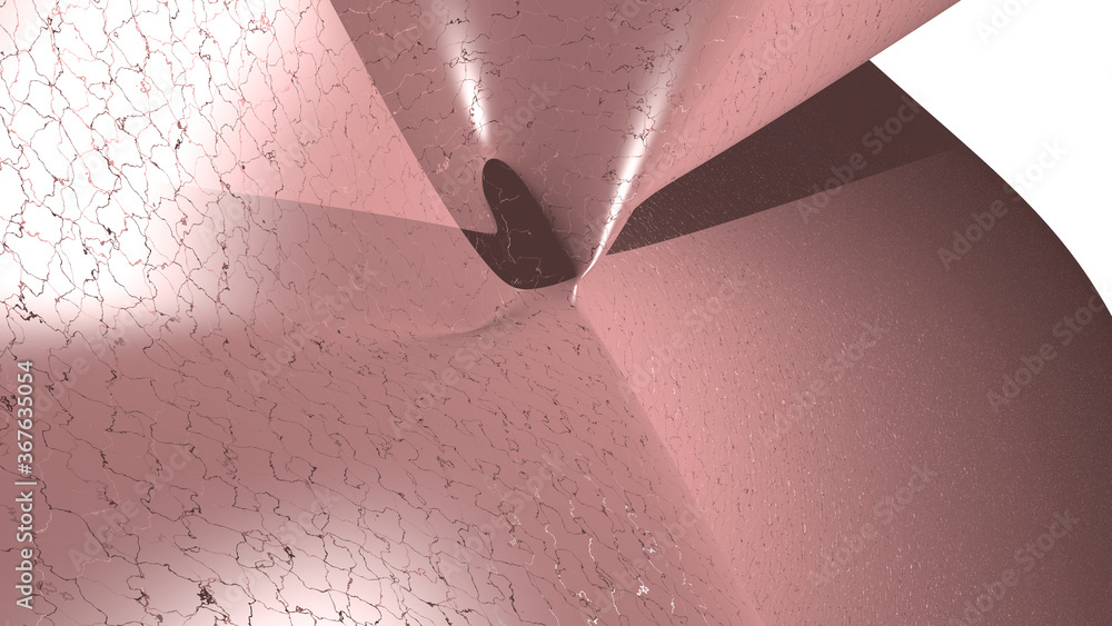 Aufkleber chaotic 3d abstract background of curved geometrical patterns of indian red color with lighting and 