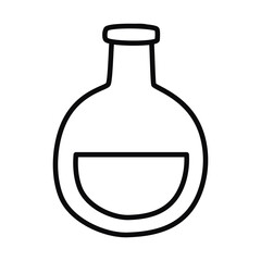 chemical round flask icon, line style