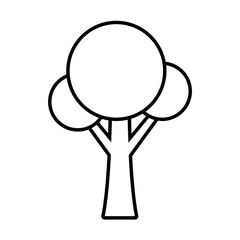 round shaped tree line style icon vector design
