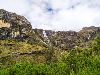Alpine landscapes of the Andes near Huaraz in Peru