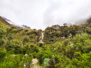 Alpine landscapes of the Andes near Huaraz in Peru