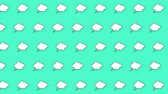 Motion design note in the form of a cloud. Animated element on mint background.