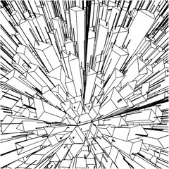 Obraz premium Abstract Urban City Boxes Building From Cube Vector. Illustration Isolated On White Background. A Vector Illustration Of Skyscrapers City Background.