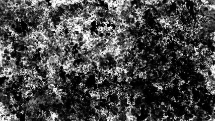 Abstract black ink and watercolor splashes on white paper. Random drops and blots. Splatter background.