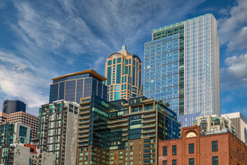 Fototapeta premium Old Condos and Modern Towers in Seattle