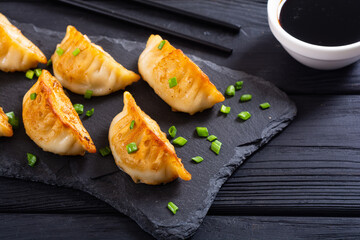Traditional asian dumplings gyoza