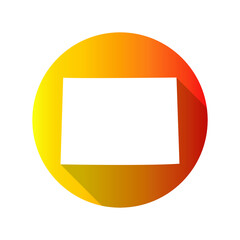 Colorado, USA Symbol Map Icon Round. Flat Vector Art Design with Shadow. Gradient Color Banner.