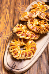 Homemade baked sausage dough