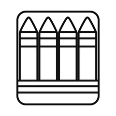 crayons line style icon vector design