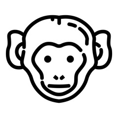 Monkey Flat Icon Isolated On White Background