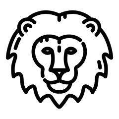 Lion Flat Icon Isolated On White Background