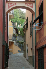 close-up of an alley of a typical Ligurian town near the five lands
