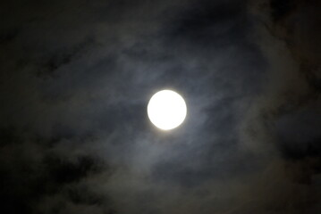 Fototapeta na wymiar The moon in the night sky.