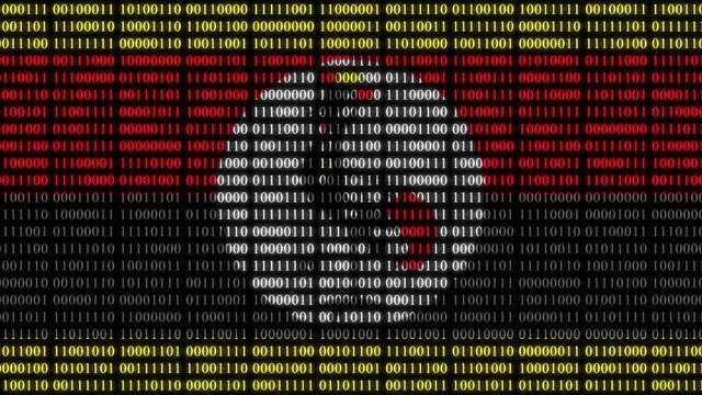Uganda Flag in Digital Binary Numbers cyber style matrix