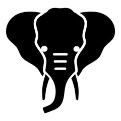Elephant Flat Icon Isolated On White Background
