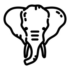 Elephant Flat Icon Isolated On White Background