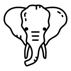 Elephant Flat Icon Isolated On White Background