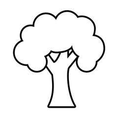 bushy tree line style icon vector design