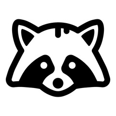 Racoon Flat Icon Isolated On White Background