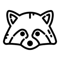 Racoon Flat Icon Isolated On White Background