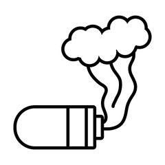 used bullet with smoke line style icon vector design