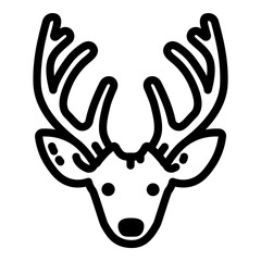 Fototapeta premium Deer Flat Icon Isolated On White Background