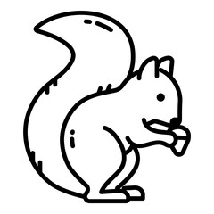 Squirrel Flat Icon Isolated On White Background