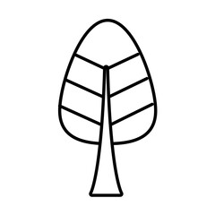 cone shaped tree line style icon vector design