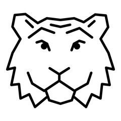 Tiger Flat Icon Isolated On White Background