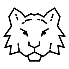 Tiger Flat Icon Isolated On White Background