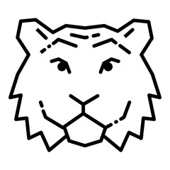 Tiger Flat Icon Isolated On White Background